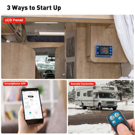 2KW 12V Diesel Air Heater Tank Digital Thermostat Silencer Fliter T Piece Remote