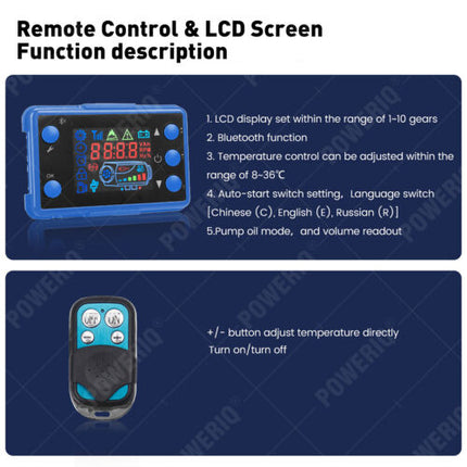 2KW 12V Diesel Air Heater Tank Digital Thermostat Silencer Fliter T Piece Remote