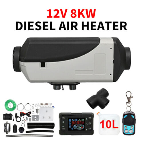 Diesel Air Heater 12V 8KW Tank Remote Control Thermostat Caravan Motorhome RV