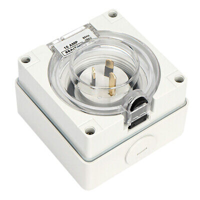 SAA 3 Pin 10 Amp 10A Power Inlet Weatherproof IP66 for Motorhome Caravan RV 250V