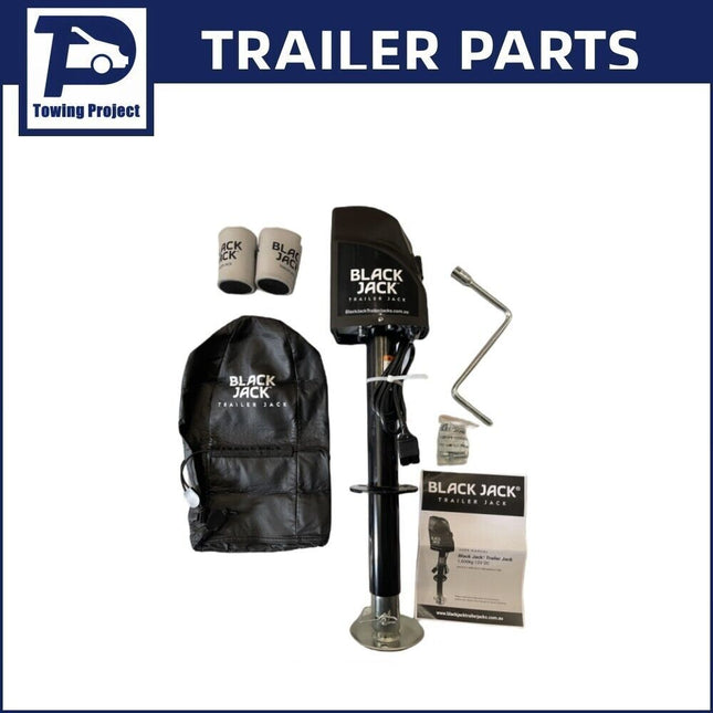 Black Jack 12V DC Electric Caravan Jack 1600kg Trailer Jack Jockey Leg Stand AU